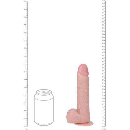 REALROCK 20cm Vibrating + Rotating Cock + Balls - Flesh - Flesh 20.3 cm (8) USB Rechargeable Vi