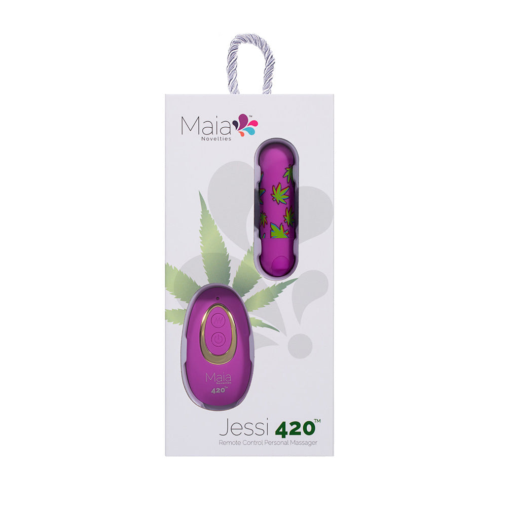 Maia JESSI 420 Remote - Purple 7.6 cm USB Rechargeable Bullet with Wireless Remote