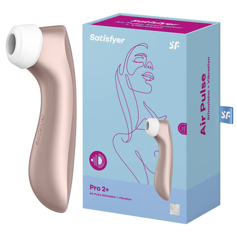 Satisfyer Pro 2+ Rose Gold - Rose Gold Touch-Free USB-Rechargeable Clitoral Stimulator with Vib