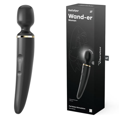 Satisfyer Wand-er Woman - Black USB Rechargeable Massager Wand