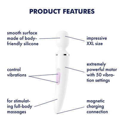 Satisfyer Wand-er Woman - White USB Rechargeable Massager Wand