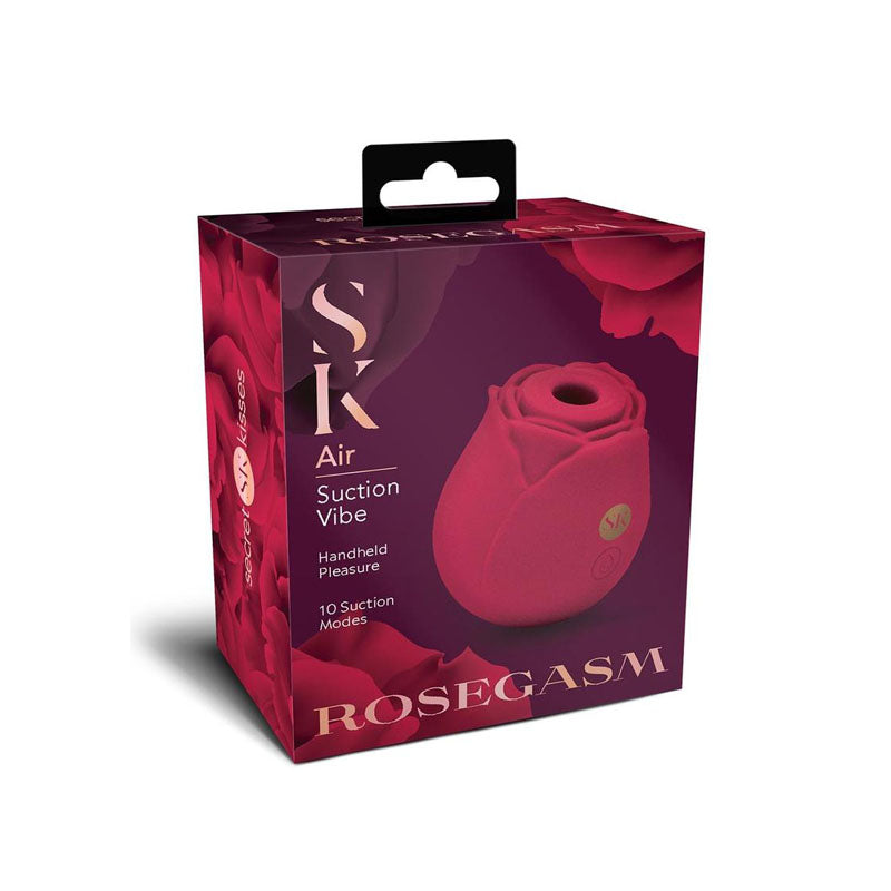 Secret Kisses ROSEGASM AIR - Rose Red USB Rechargeable Air Pulsation Stimulator