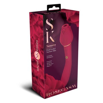 Secret Kisses ROSEGASM TWOSOME - Rose Red 20.3 cm Air Pulsation Stimulator & Vibrator