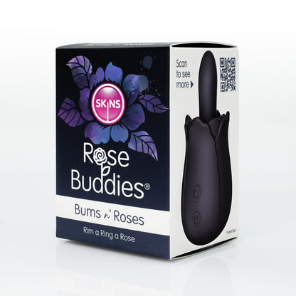 Skins Rose Buddies - The Bums N Roses - Black USB Rechargeable Anal Rimming Stimulator