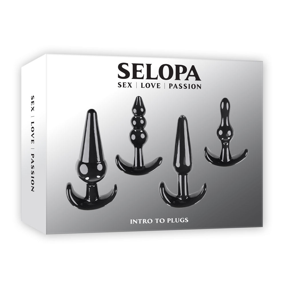 Selopa INTRO TO PLUGS - Black Butt Plugs - Set of 4