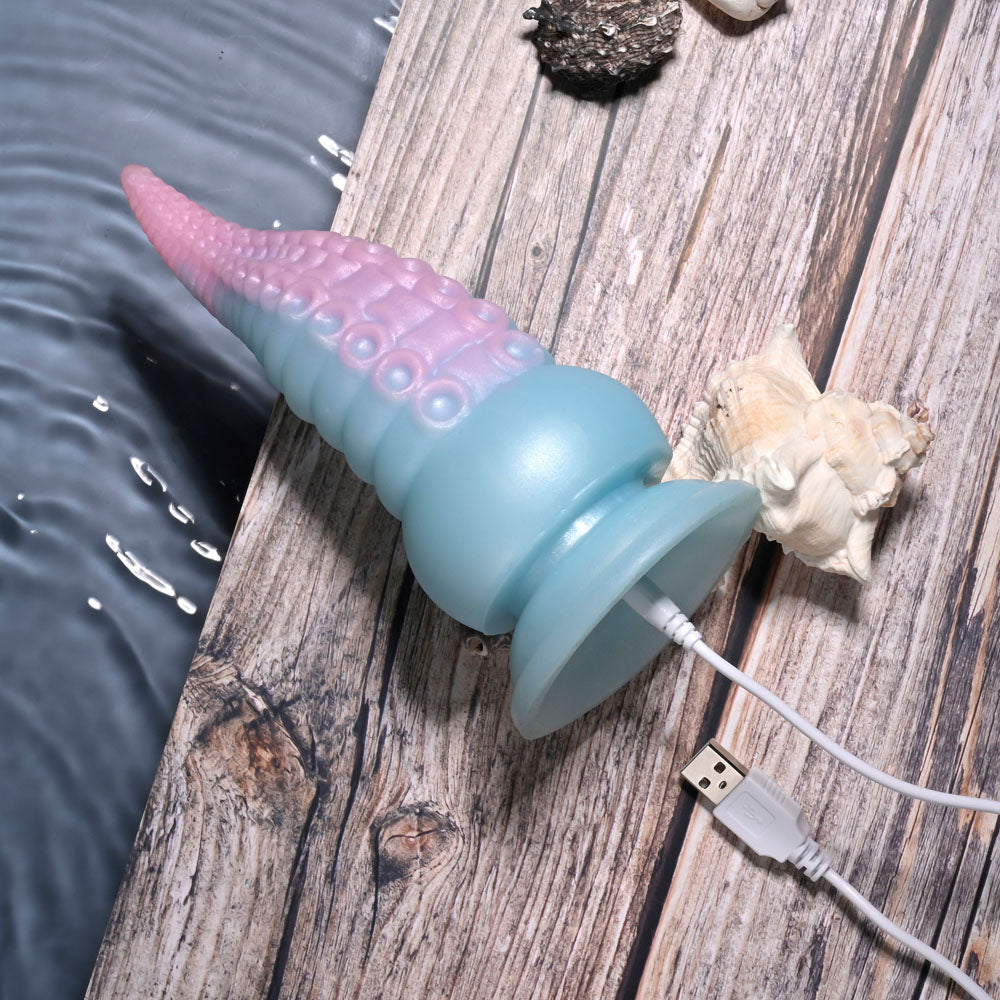 Selopa STUCK ON YOU - Blue/Pink 19 cm USB Rechargeable Vibrating Tentacle Fantasy Dildo