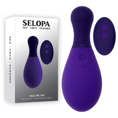 Selopa EGG ME ON - Purple 10 cm USB Rechargeable Egg with Wireless Remote