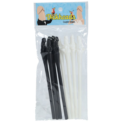 S-LINE The Dickheads - Couples Straws Black/White - Black/White Novelty Straws - 8 Pack