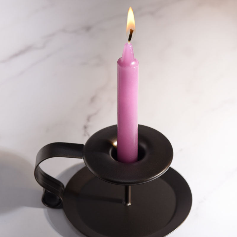 LaCire Drip Pillar Candles - Violet - Violet Drip Candles - Set of 3