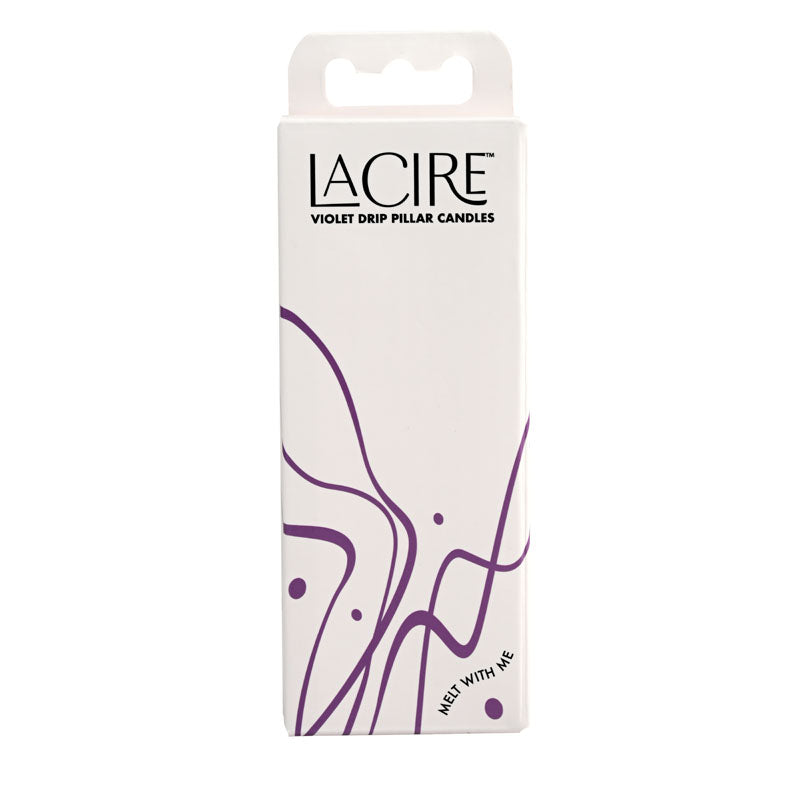 LaCire Drip Pillar Candles - Violet - Violet Drip Candles - Set of 3