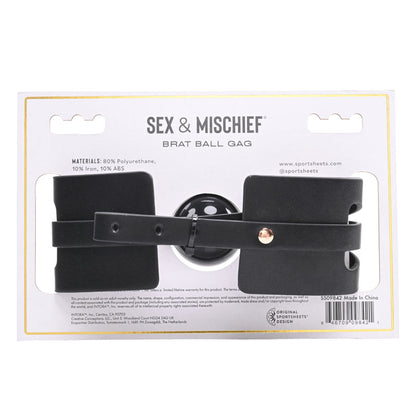 Sex & Mischief Brat Ball Gag - Black/Rose Gold Mouth Restraint