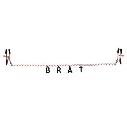 Sex & Mischief Brat Charmed Nipple Clamps - Rose Gold Nipple Clamps with 45 cm Chain