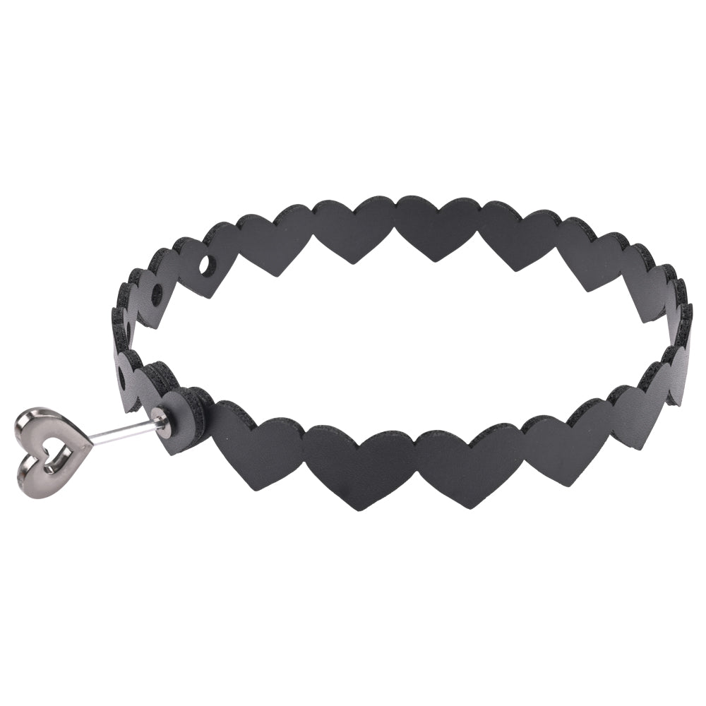 Sex & Mischief Heart Day Collar - Black Collar