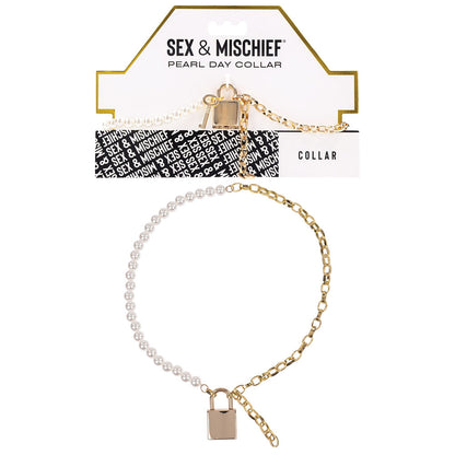 Sex & Mischief Pearl Day Collar - Pearl/Gold Necklace