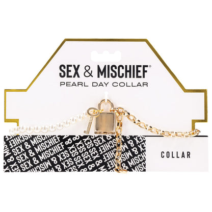 Sex & Mischief Pearl Day Collar - Pearl/Gold Necklace