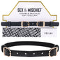 Sex & Mischief Double Buckle Day Collar - Black Collar