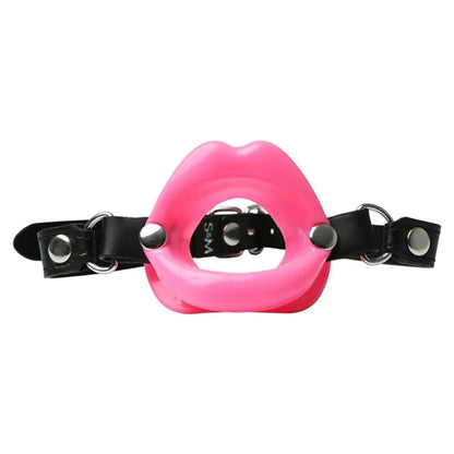 Sex & Mischief Silicone Lips Mouth Gag - Pink - Pink Mouth Restraint