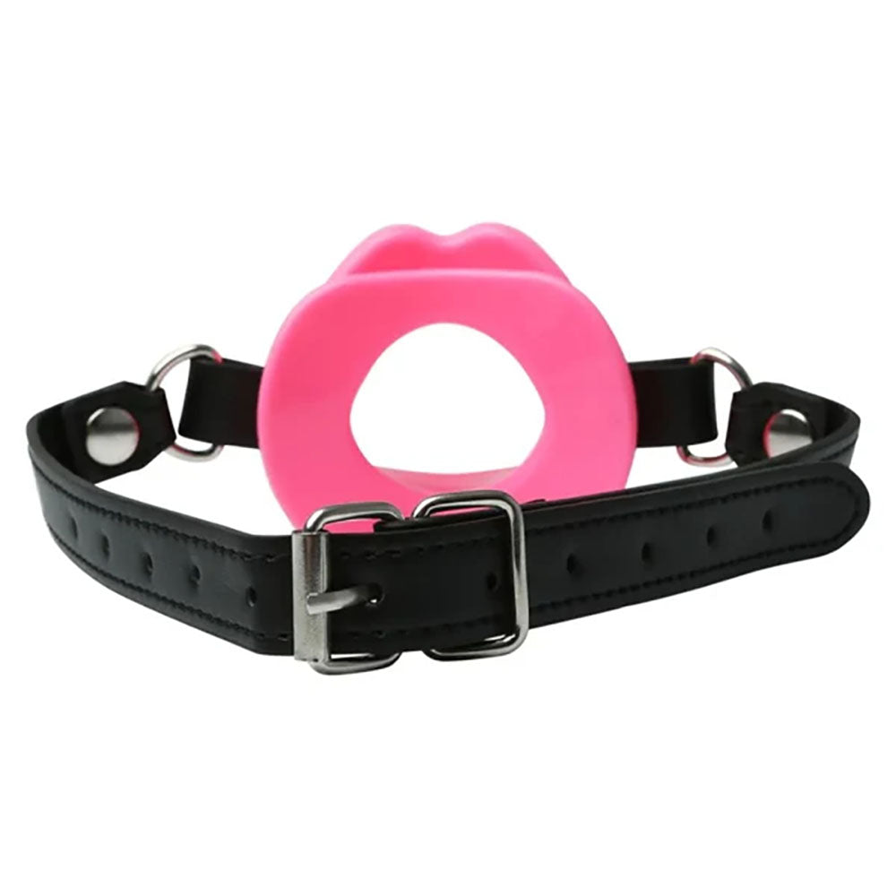 Sex & Mischief Silicone Lips Mouth Gag - Pink - Pink Mouth Restraint