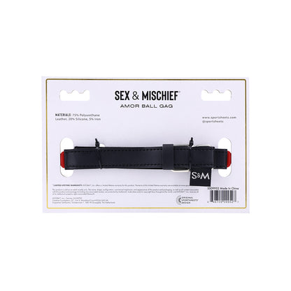 Sex & Mischief Amor Ball Gag - Red/Black Mouth Restraint