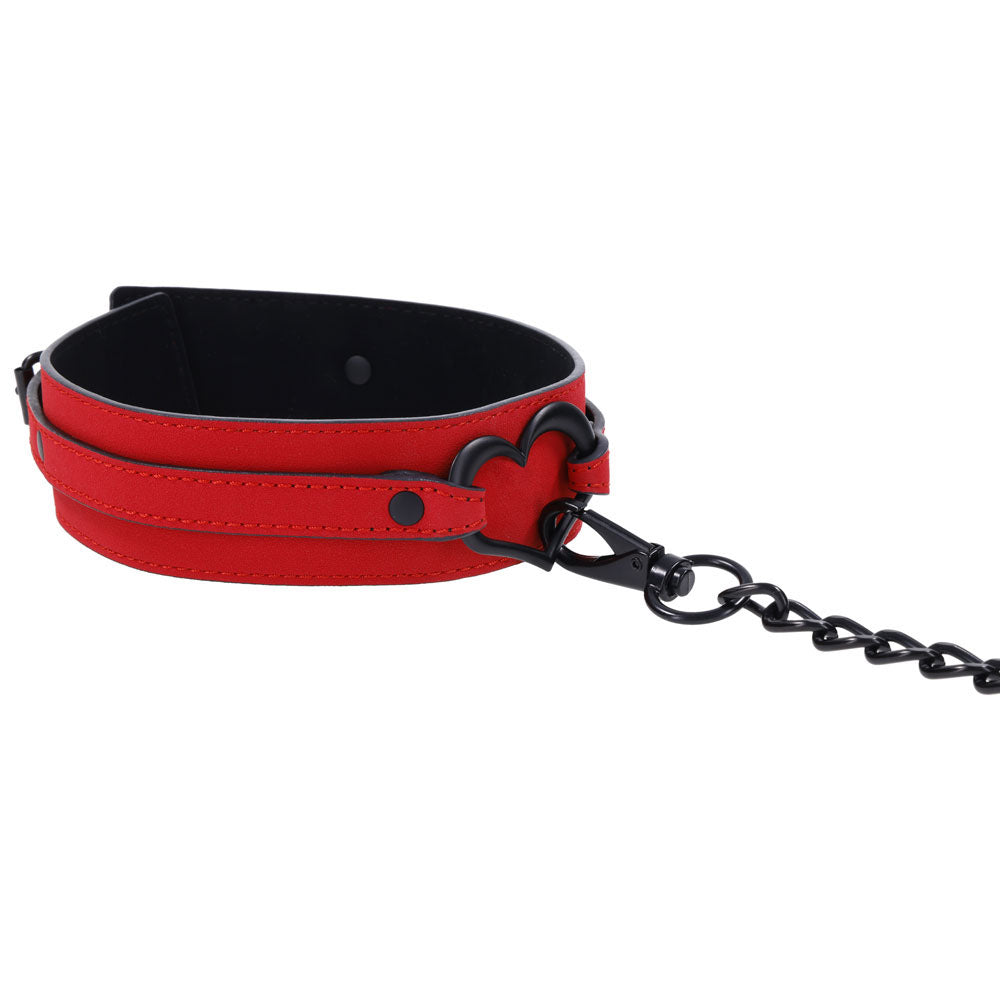 Sex & Mischief Amor Collar and Leash - Red Restraint