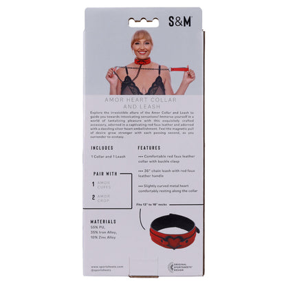 Sex & Mischief Amor Collar and Leash - Red Restraint