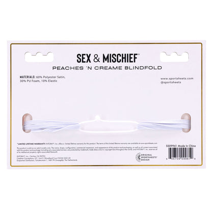 Sex & Mischief Peaches n CreaMe Blindfold - Peach Eyemask