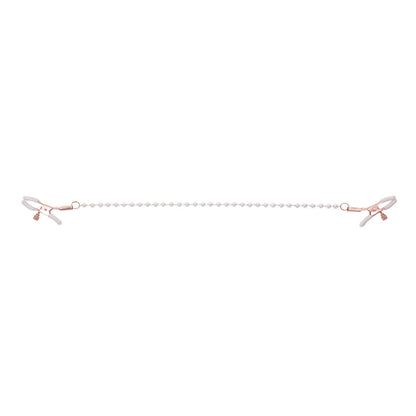 Sex & Mischief Peaches n CreaMe Pearl Nipple Clamps - Peach Nipple Restraints