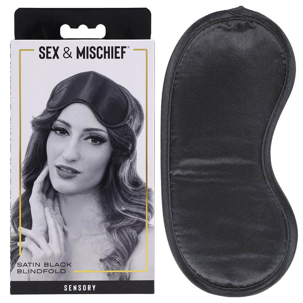 Sex & Mischief Satin Blindfold Black - Black Blindfold