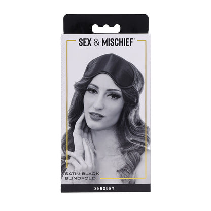 Sex & Mischief Satin Blindfold Black - Black Blindfold