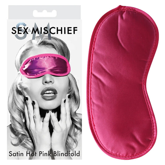 Sex & Mischief Satin Blindfold Hot Pink - Hot Pink Blindfold