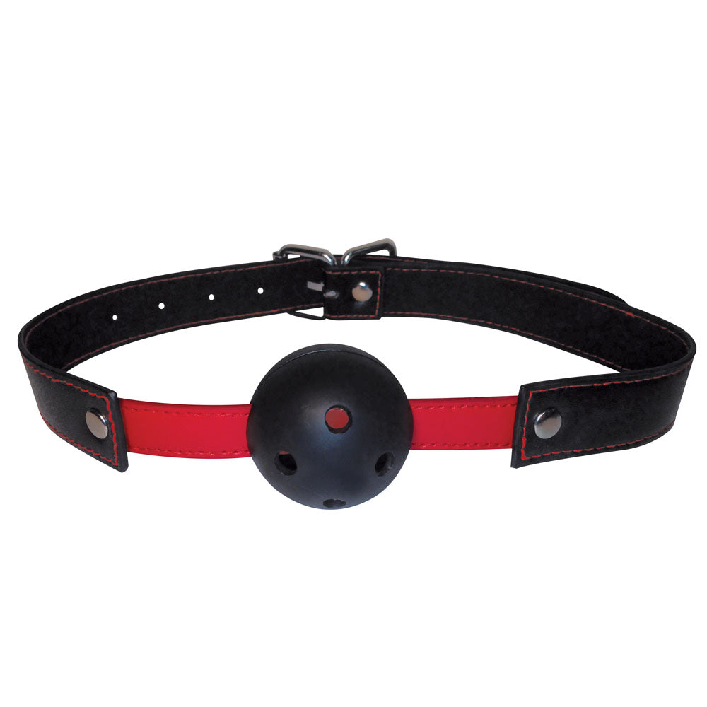 Sex & Mischief Hush Ball Gag - Black/Red Mouth Restraint