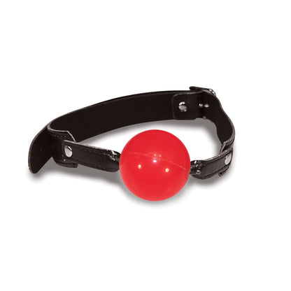 Sex & Mischief Solid Red Ball Gag - Red/Black Mouth Restraint