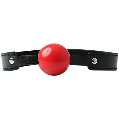 Sex & Mischief Solid Red Ball Gag - Red/Black Mouth Restraint