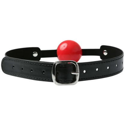 Sex & Mischief Solid Red Ball Gag - Red/Black Mouth Restraint