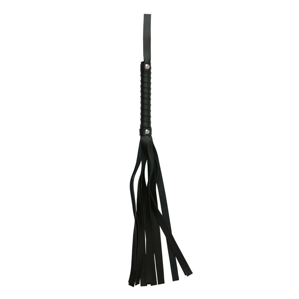 Sex & Mischief Faux Leather Flogger - Black Flogger Whip