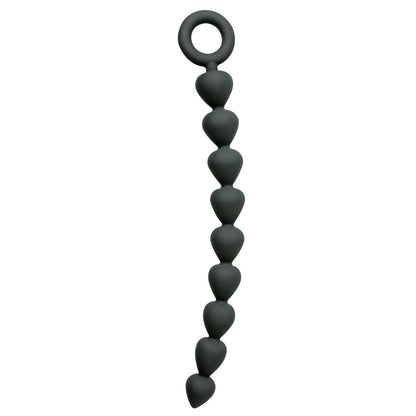 Sex & Mischief Silicone Anal Beads - Black - Black 22.9 cm Anal Beads