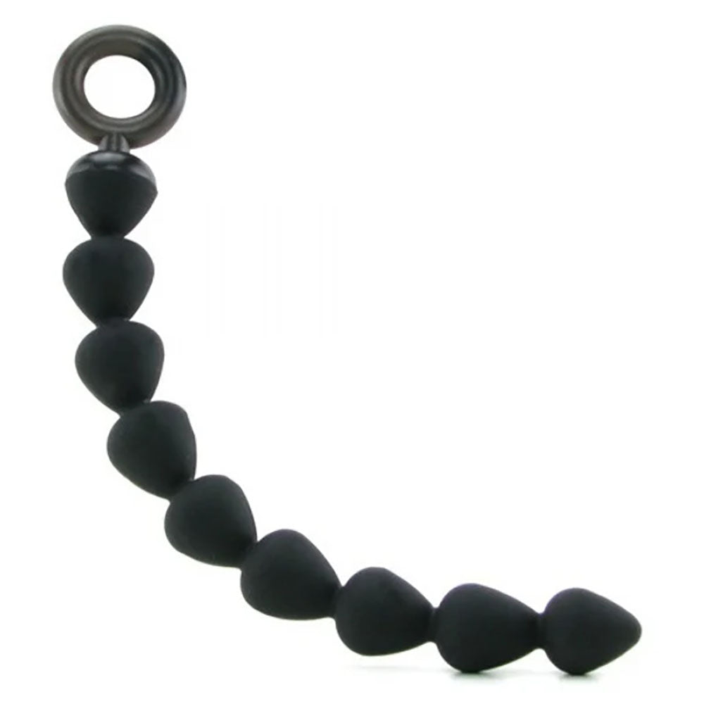 Sex & Mischief Silicone Anal Beads - Black - Black 22.9 cm Anal Beads