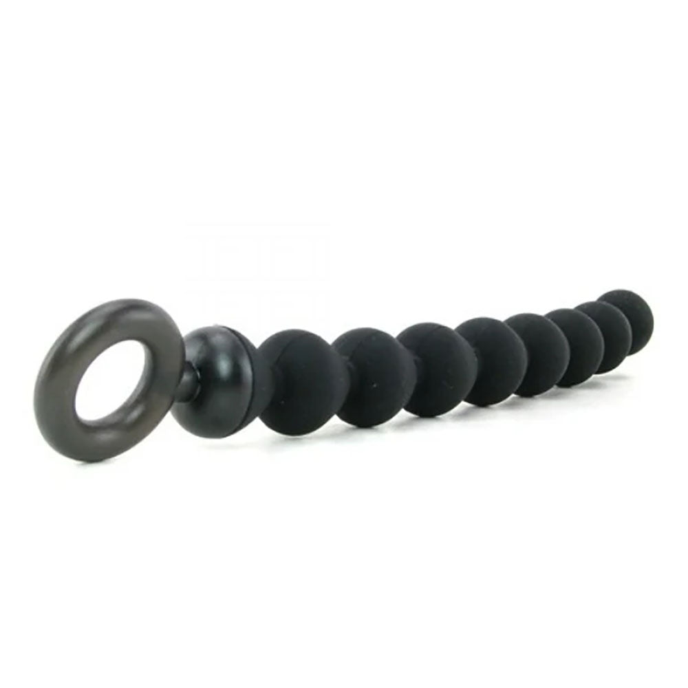 Sex & Mischief Silicone Anal Beads - Black - Black 22.9 cm Anal Beads