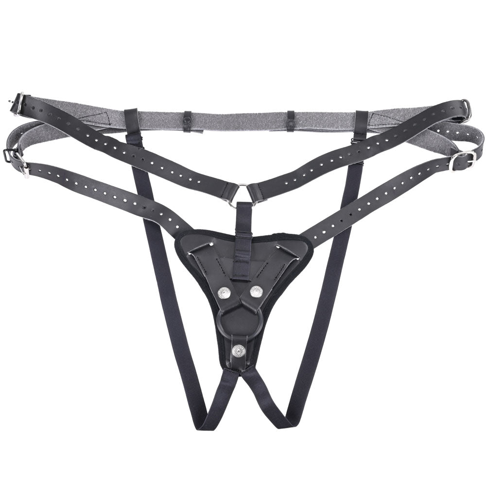 SPORTSHEETS Aurora High Waisted Strap On - Black Adjustable Strap-On Harness (No Probe Included