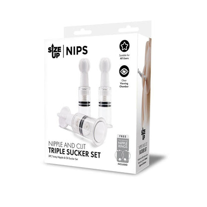 Size Up Nipple and Clit Triple Sucker Set - 3 Piece Sucker Set