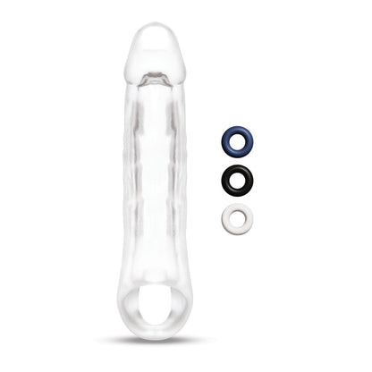 Size Up 2 Inch See-Thru Penis Extender with Ball Loop - Clear 5 cm (2) Penis Extension Sleeve