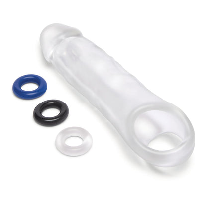 Size Up 2 Inch See-Thru Penis Extender with Ball Loop - Clear 5 cm (2) Penis Extension Sleeve