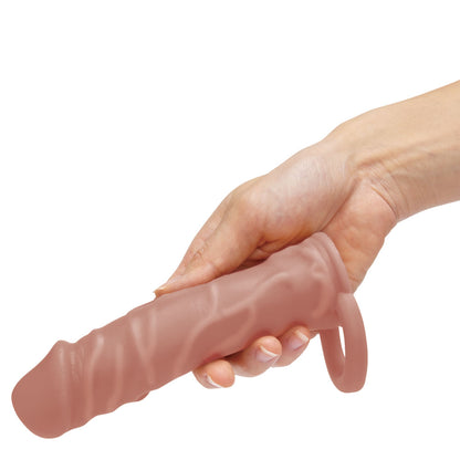 Size Up Realistic 1 Inch Penis Extender - Tan - Tan 2.5 cm (1) Penis Extension Sleeve