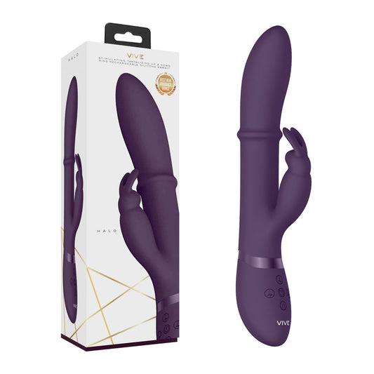 Vive Halo - Purple 24.5 cm USB Rechargeable Rabbit Vibrator