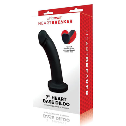 WhipSmart Heartbreaker 7 Heart Base Dildo - Black 17.8 cm Dong with Heart Shaped Base