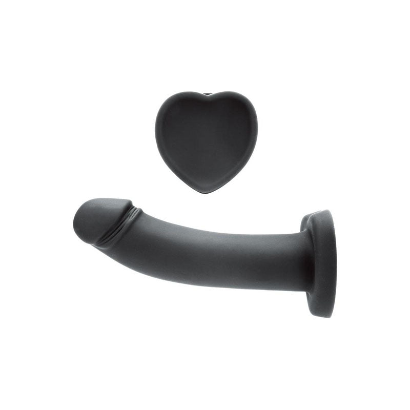 WhipSmart Heartbreaker 7 Heart Base Dildo - Black 17.8 cm Dong with Heart Shaped Base