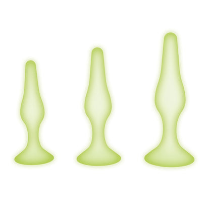 WhipSmart Glow In The Dark 3pc Anal Training Kit - Glow In Dark Butt Plugs - Set of 3 Sizes