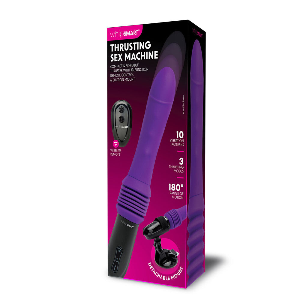 WhipSmart Thrusting Sex Machine - Purple 23 cm USB Rechargeable Thrusting Vibrator with Suction