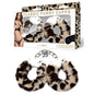 WhipSmart Classic Furry Cuffs - Leopard - Leopard Furry Restraints with Bonus Eye Mask