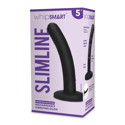 WhipSmart 5 Slimline Rechargeable Vibrating Dildo - Black 12.7 cm USB Rechargeable Dildo